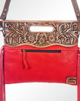 American Darling Clutch Hand Tooled Hair On Genuine Leather Women Bag Western Handbag Purse