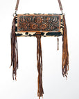 American Darling ADBG526ACGO Wallet Hand Tooled Hair-On Genuine Leather Women Bag Western Handbag Purse
