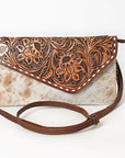 American Darling ADBG590 Envelope Hand Tooled Hair-On Genuine Leather Women Bag Western Handbag Purse