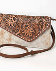 American Darling ADBG590 Envelope Hand Tooled Hair-On Genuine Leather Women Bag Western Handbag Purse