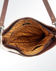 American Darling ADBG593 Large Crossbody Hand Tooled Hair-On Genuine Leather Women Bag Western Handbag Purse