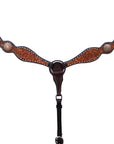 Bar H Equine American Leather Horse Saddle Tack Breast Collar Brown