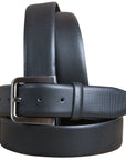 Black Texture Leather Dress Belt 100% Pure Italian Cow Genuine Formal