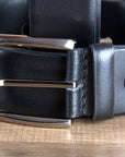 Black Leather Dress Belt 100% Pure Italian Cow Genuine Formal