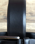 Black Leather Dress Belt 100% Pure Italian Cow Genuine Formal