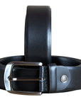 Black Leather Dress Belt 100% Pure Italian Cow Genuine Formal