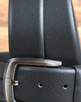 Black Leather Dress Belt 100% Pure Italian Cow Genuine Formal