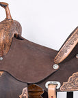 Western Horse Saddle Hilason Flex Tree American Leather Trail Barrel