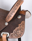 Western Horse Saddle Hilason Flex Tree American Leather Trail Barrel
