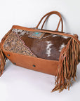 American Darling Duffel Hand Tooled Hair on Genuine Leather Western Women Bag | Handbag | Leather Duffle Bag | Weekend Bag | Travel Duffel Bags | Duffel Bag for Women | Leather Duffle Bag
