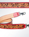 American Darling ADSTF135 Hand Tooled Genuine Leather Crossbody Handle Strap For Bags