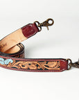 American Darling ADSTF141 Hand Tooled Genuine Leather Crossbody Handle Strap For Bags