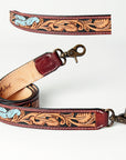 American Darling ADSTF141 Hand Tooled Genuine Leather Crossbody Handle Strap For Bags