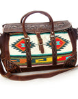 American Darling ADBG643 Duffel Hand Tooled Saddle Blanket Genuine Leather Women Bag Western Handbag Purse