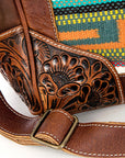 American Darling ADBG643 Duffel Hand Tooled Saddle Blanket Genuine Leather Women Bag Western Handbag Purse