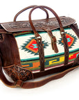American Darling ADBG643 Duffel Hand Tooled Saddle Blanket Genuine Leather Women Bag Western Handbag Purse