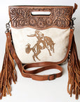 American Darling Clutch Hand Tooled Hair on Genuine Leather Western Women Bag Handbag Purse | Purses for Cute