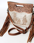 American Darling Clutch Hand Tooled Hair on Genuine Leather Western Women Bag Handbag Purse | Purses for Cute