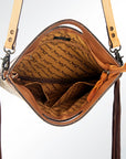 American Darling ADBG612C Clutch Hand Tooled Hair On Genuine Leather Women Bag Western Handbag Purse
