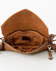 American Darling ADBGD118 Envelope Hand Tooled Hair-On Genuine Leather Women Bag Western Handbag Purse