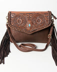 American Darling ADBGD119 Envelope Hand Tooled Genuine Leather Women Bag Western Handbag Purse