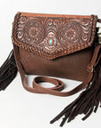 American Darling ADBGD119 Envelope Hand Tooled Genuine Leather Women Bag Western Handbag Purse
