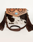 American Darling ADBGD120 Envelope Hand Tooled Hair-On Genuine Leather Women Bag Western Handbag Purse
