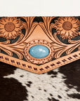 American Darling ADBGD120 Envelope Hand Tooled Hair-On Genuine Leather Women Bag Western Handbag Purse
