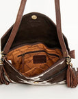 American Darling ADBGD120 Envelope Hand Tooled Hair-On Genuine Leather Women Bag Western Handbag Purse