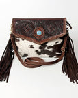 American Darling ADBGD121 Envelope Hand Tooled Hair-On Genuine Leather Women Bag Western Handbag Purse