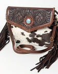 American Darling ADBGD121 Envelope Hand Tooled Hair-On Genuine Leather Women Bag Western Handbag Purse
