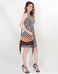 American Darling ADBGD122 Envelope Hand Tooled Hair-On Genuine Leather Women Bag Western Handbag Purse
