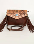 American Darling ADBGD122 Envelope Hand Tooled Hair-On Genuine Leather Women Bag Western Handbag Purse