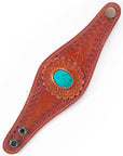 American Darling ADBRF135 Hand tooled carved Genuine Leather Bracelet women