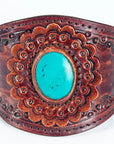 American Darling ADBRF136 Hand tooled carved Genuine Leather Bracelet women