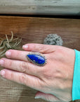 Lapis ring -adjustable - Lapis and sterling silver