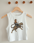 Cowboy Jaguar Cropped Tank
