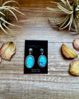 Golden Hill Turquoise Dangle Earrings – Sterling Silver, Post Style, USA Made