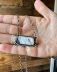 Bar Necklace - White Buffalo & Sterling Silver option 4