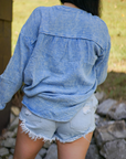 Naomi Crinkle Textured Loose Henley Top