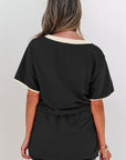 Colorblock Short Sleeve T-Shirt and Skort Set