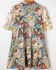 Livia Boho Floral Crochet V Neck Dress