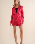 Sleek Metallic Blazer Set
