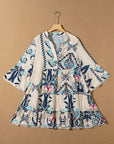 Chandler Bracelet Sleeve Buttoned Mini Dress