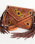 American Darling ADBGA124 Clutch Hand Tooled Genuine Leather Women Bag Western Handbag Purse