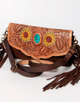 American Darling ADBGA138 Wallet Hand Tooled Genuine Leather Women Bag Western Handbag Purse