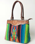 American Darling Tote Hand Tooled Saddle Blanket Genuine Leather Women Bag Western Handbag Purse