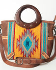 American Darling ADBG616B Tote Saddle Blanket Genuine Leather Women Bag Western Handbag Purse