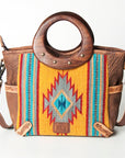 American Darling ADBG616B Tote Saddle Blanket Genuine Leather Women Bag Western Handbag Purse