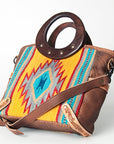 American Darling ADBG616B Tote Saddle Blanket Genuine Leather Women Bag Western Handbag Purse